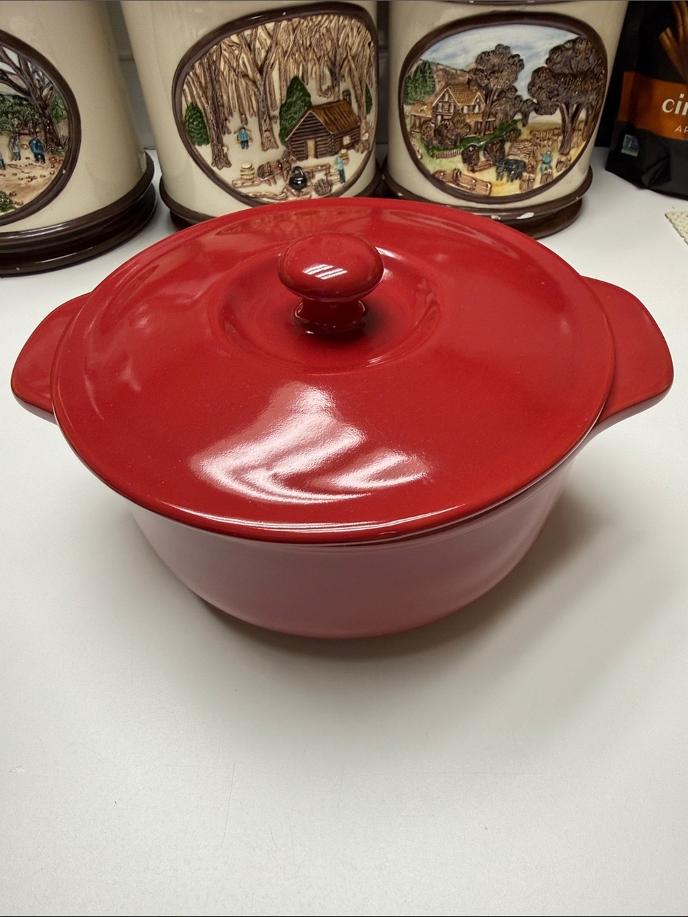 Chantel 8” Round Stoneware Dutch Oven - Oven to Table - 1.75 Quarts / 2 Liter